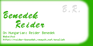 benedek reider business card